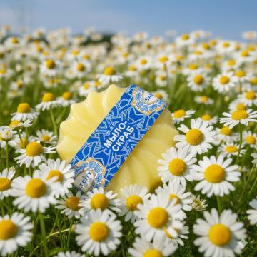 Скраб-мыло на солевой основе с экстрактом ромашки в форме цветка. Арт. 10129