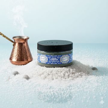 Скраб соляной пастообразный для тела с кофейной крошкой. Арт. 10145